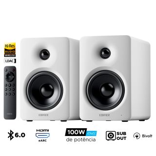 Caixa de Som 100W Rms, Design Minimalista, Áudio Hi-Res, HDMI eARC, Bluetooth e LDAC - M90 EDIFIER