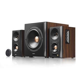 Caixa de Som com Subwoofer sem fio EDIFIER S360DB 155W RMS - Madeira
