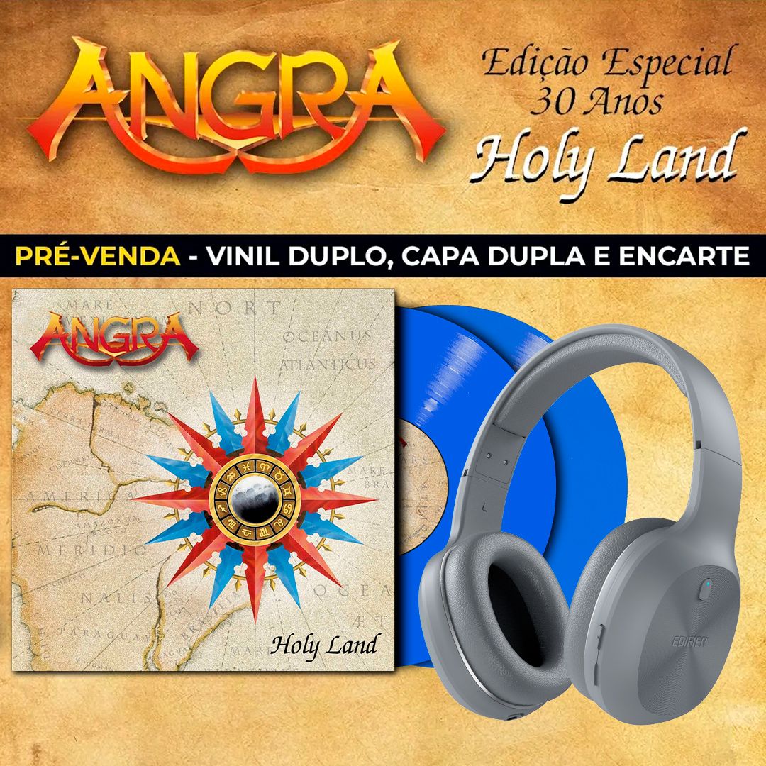 LP Angra – Holy Land 30 Anos – Vinil Duplo Azul Remasterizado Azul - W600BT Cinza
