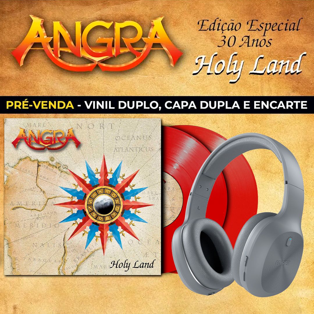 LP Angra – Holy Land 30 Anos – Vinil Duplo Remasterizado Vermelho + W600BT Cinza