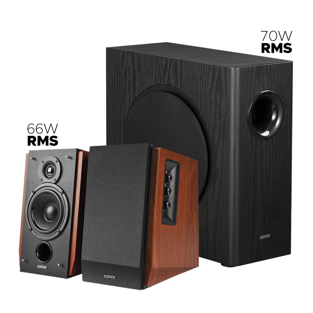 Kit Caixa de som R1700BTs + Subwoofer Slim T5s Preto