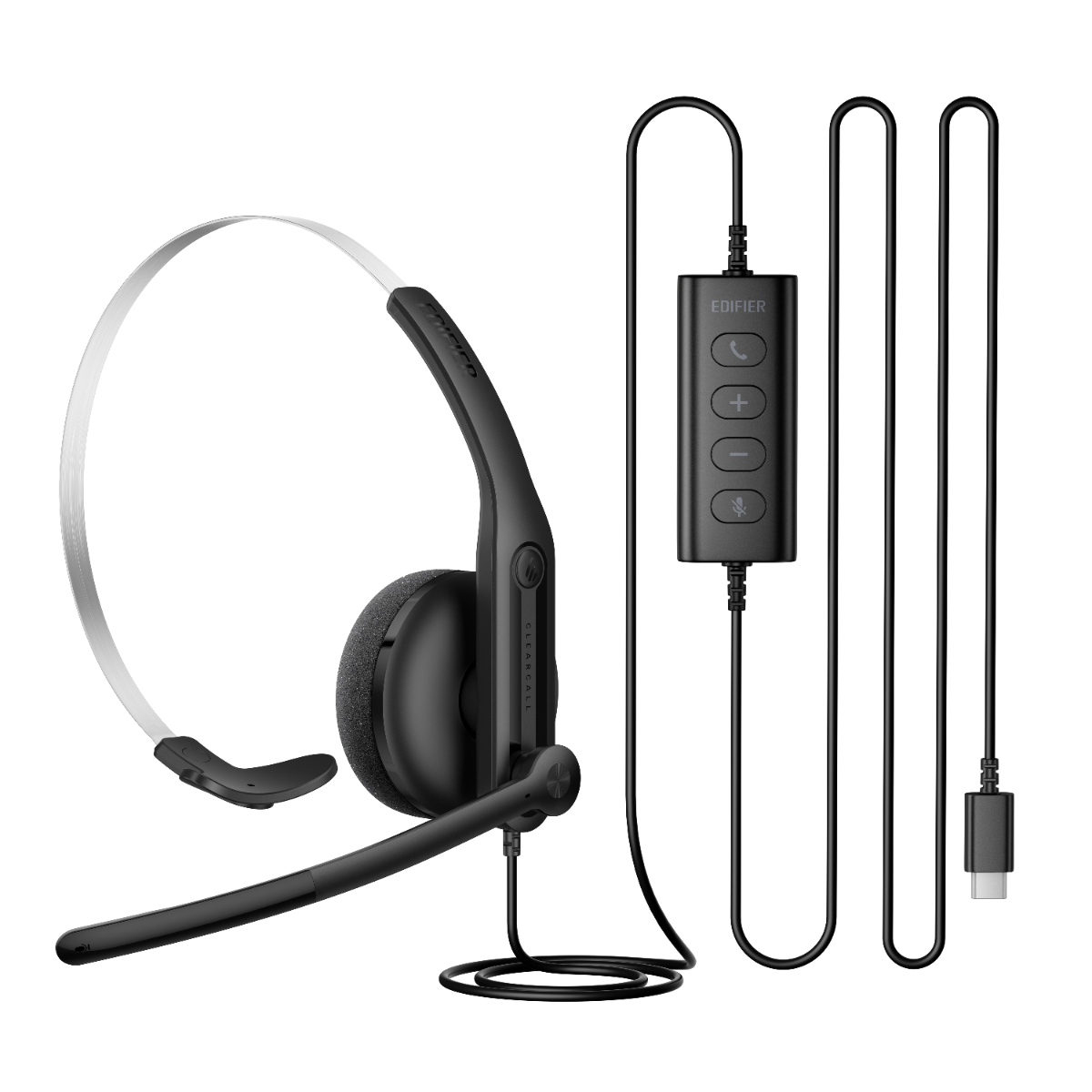 Headset Comunicador Profissional Mono USB EDIFIER CC100 - Preto