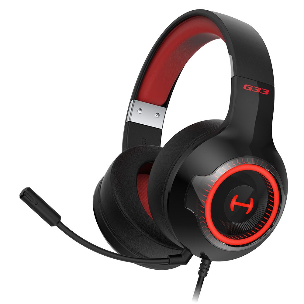 Headset Gamer G33 USB Preto/Vermelho - RECONDICIONADO SELO B