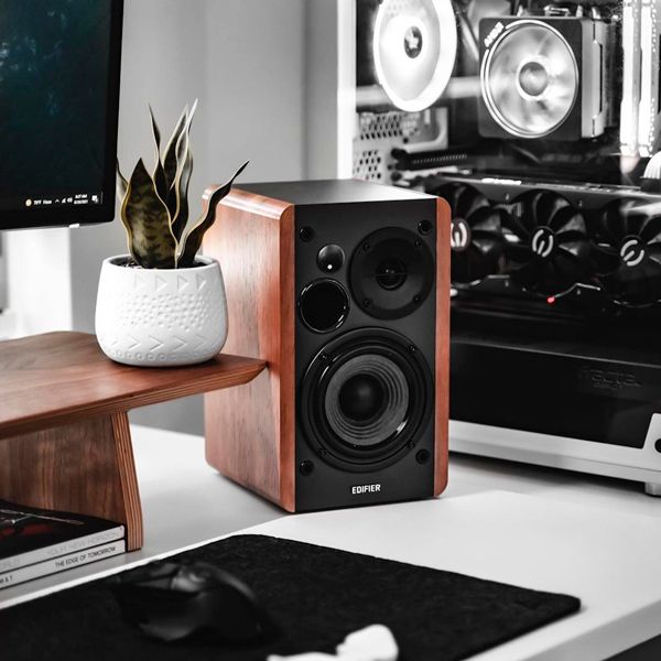 Monitor de áudio R1280Ts Saída Subwoofer 42W RMS EDIFIER - Madeira