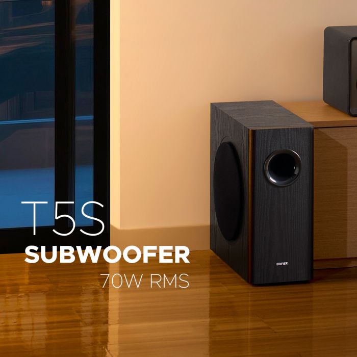 Kit Caixa de som R1700BTs + Subwoofer Slim T5s Preto