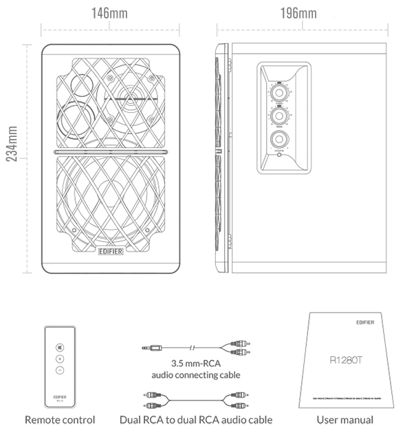 medidas r1280 edifier