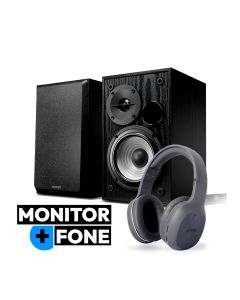Kit Monitor de Áudio R990BT + Fone W600BT Cinza