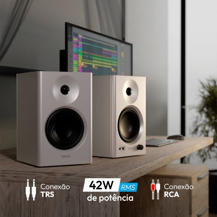 消費税無し Branco EDIFIER MR4 - RMS 42W áudio de Monitor スピーカー・ウーファー