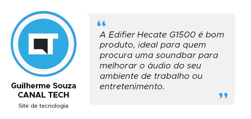 A Edifier Hecate G1500 é bom produto, ideal para quem procura uma soundbar para melhorar o áudio do seu ambiente de trabalho ou entretenimento.
